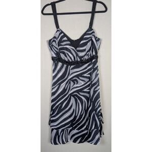 White House Black Market Sleeveless  Dres Zebra Print Size 10